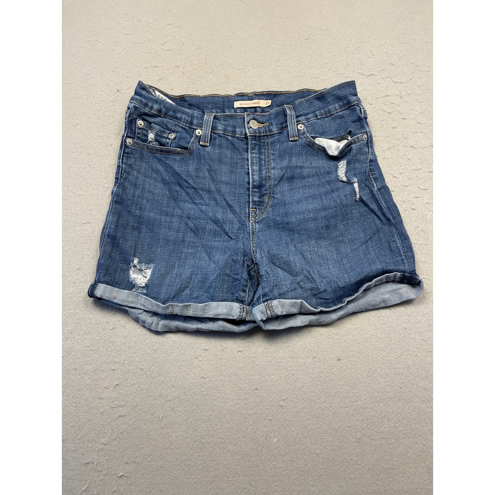 Levi's Mid Length Shorts Denim Blue W29 Womens